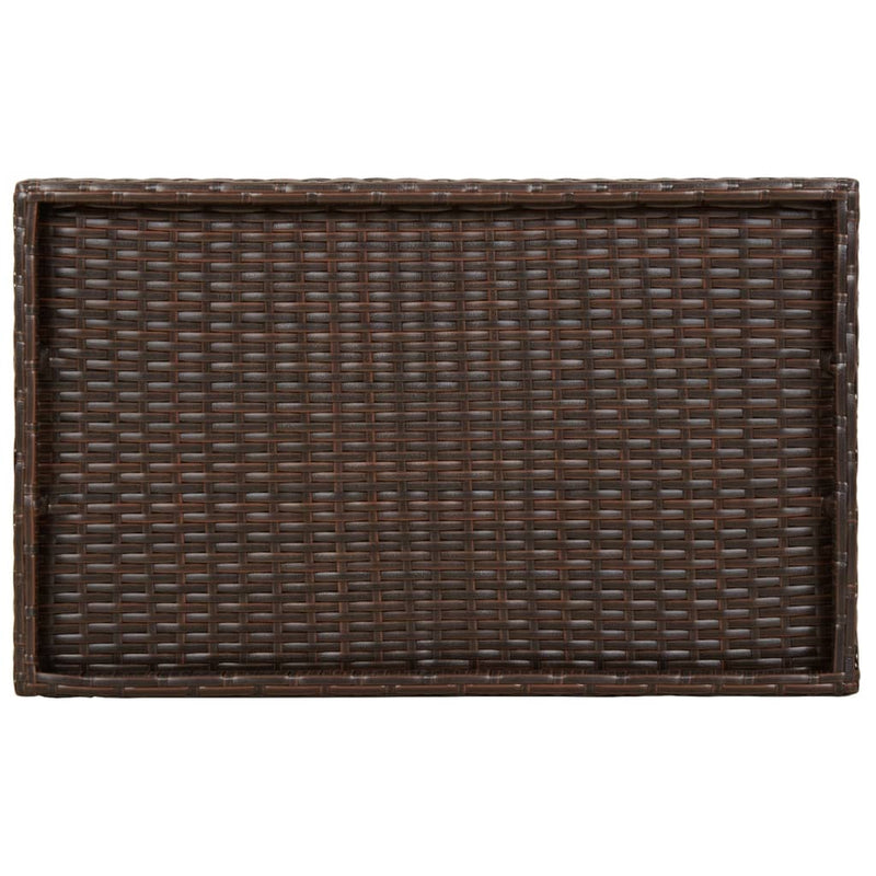 vidaXL barna összecsukható polyrattan tálcaasztal 65 x 40 x 75 cm
