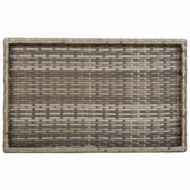 vidaXL szürke összecsukható polyrattan tálcaasztal 65 x 40 x 75 cm