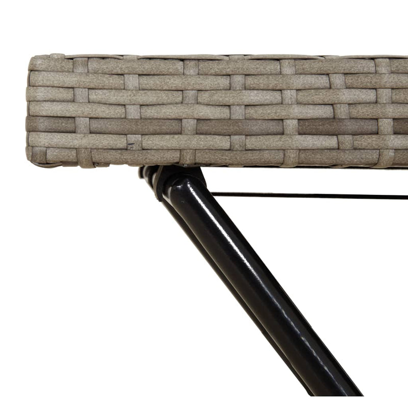 vidaXL szürke összecsukható polyrattan tálcaasztal 65 x 40 x 75 cm