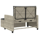 vidaXL 2 személyes világosszürke polyrattan kerti kanapé párnával