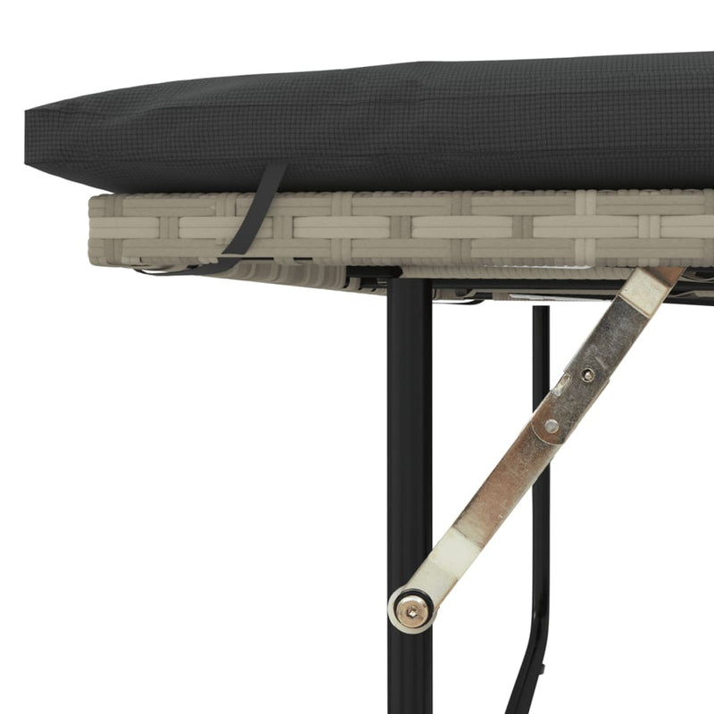 vidaXL 2 személyes világosszürke polyrattan kerti kanapé párnával