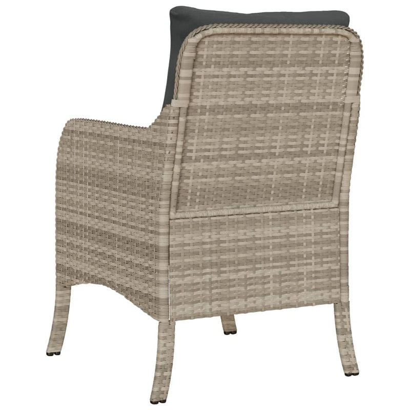 vidaXL 2 db világosszürke polyrattan kerti szék párnával