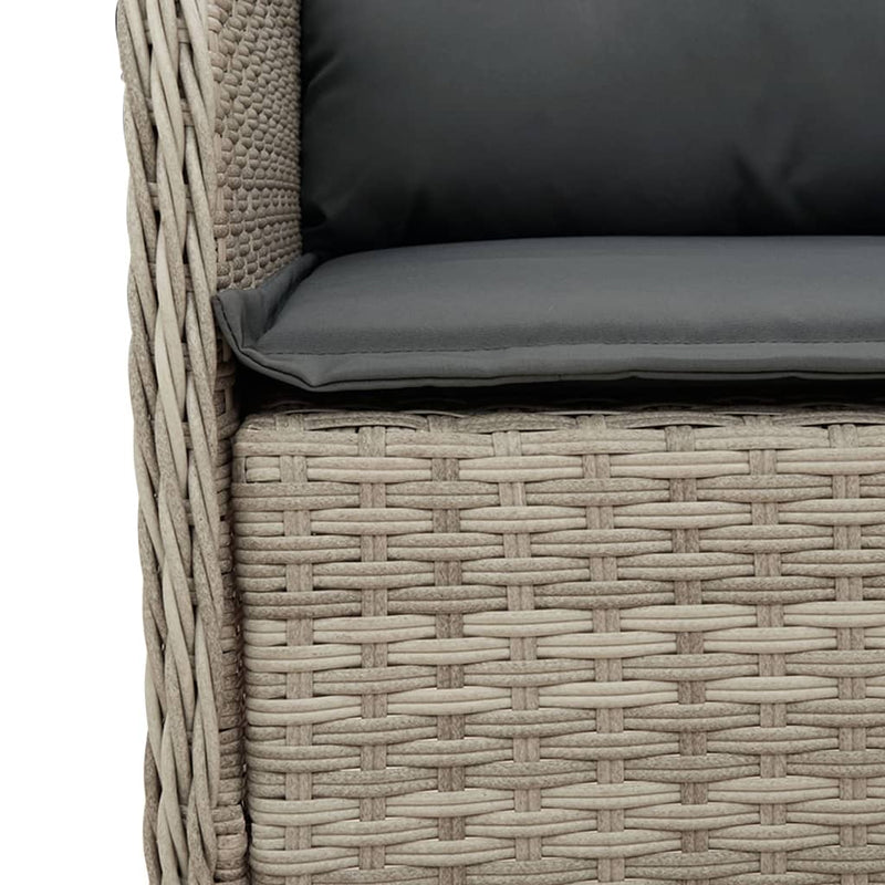 vidaXL 2 db világosszürke polyrattan kerti szék párnával