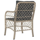 vidaXL 2 db világosszürke polyrattan kerti szék párnával