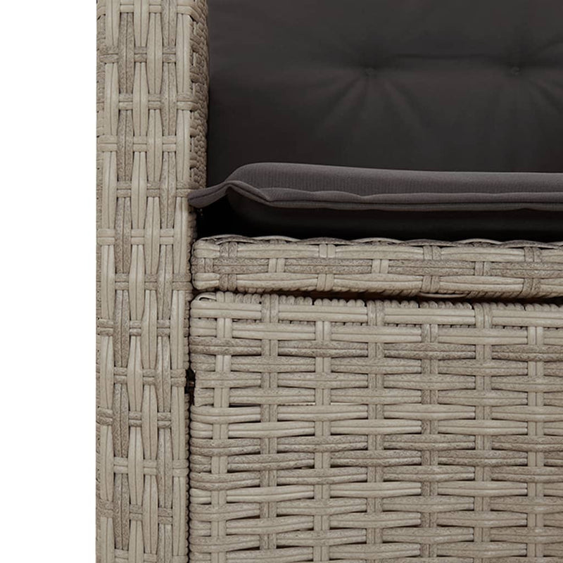 vidaXL világosszürke polyrattan dönthető kerti szék párnával