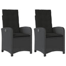 vidaXL 2 db fekete polyrattan dönthető kerti szék párnával