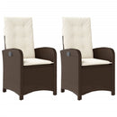 vidaXL 2 db barna polyrattan dönthető kerti szék párnákkal