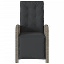 vidaXL 2 db szürke polyrattan dönthető kerti szék lábtartóval