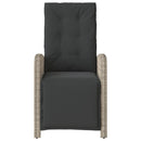 vidaXL 2 db világosszürke polyrattan dönthető kerti szék lábtartóval