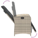 vidaXL 2 db világosszürke polyrattan dönthető kerti szék lábtartóval