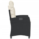 vidaXL fekete polyrattan dönthető kerti szék párnával