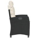 vidaXL 2 db fekete polyrattan dönthető kerti szék párnával