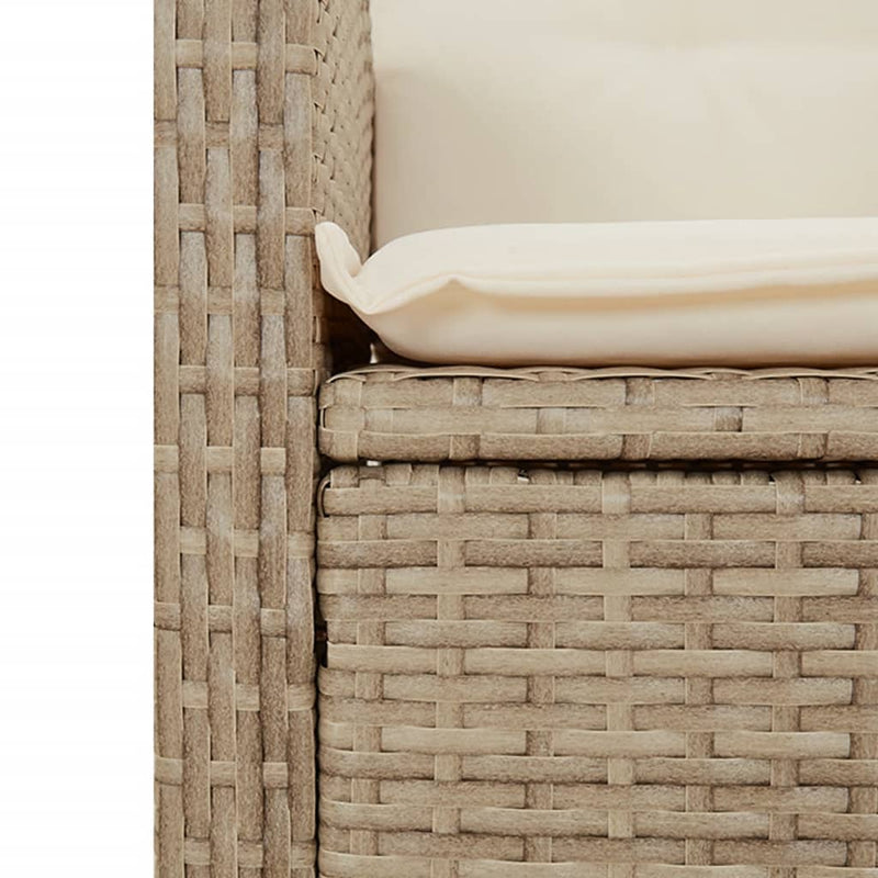 vidaXL 2 db bézs polyrattan dönthető kerti szék párnákkal