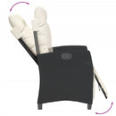 vidaXL fekete polyrattan dönthető kerti szék lábtartóval