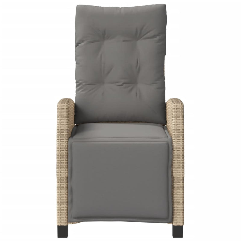 vidaXL vegyes bézs polyrattan dönthető kerti szék lábtartóval