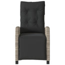 vidaXL világosszürke polyrattan dönthető kerti szék lábtartóval