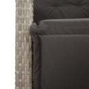 vidaXL világosszürke polyrattan dönthető kerti szék lábtartóval