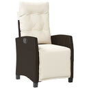 vidaXL 2 db barna polyrattan dönthető kerti szék lábtartóval