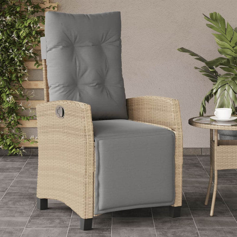 vidaXL 2 db vegyes bézs polyrattan dönthető kerti szék lábtartóval