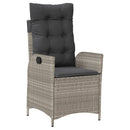 vidaXL világosszürke polyrattan dönthető kerti szék párnával