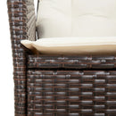 vidaXL 2 db barna polyrattan dönthető kerti szék párnákkal