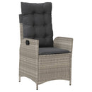 vidaXL 2 db világosszürke polyrattan dönthető kerti szék párnákkal