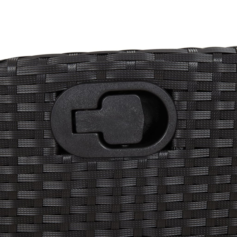 vidaXL fekete polyrattan dönthető kerti szék lábtartóval