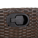 vidaXL barna polyrattan dönthető kerti szék lábtartóval