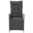 vidaXL világosszürke polyrattan dönthető kerti szék lábtartóval