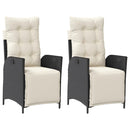 vidaXL 2 db fekete polyrattan dönthető kerti szék lábtartóval