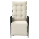 vidaXL 2 db fekete polyrattan dönthető kerti szék lábtartóval