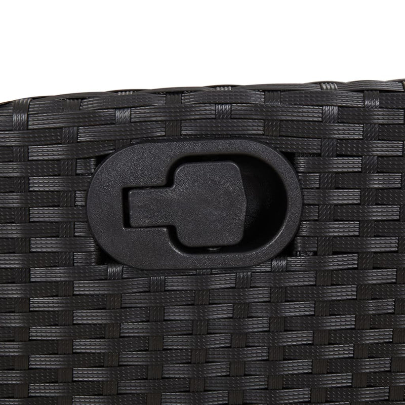 vidaXL 2 db fekete polyrattan dönthető kerti szék lábtartóval