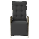 vidaXL 2 db szürke polyrattan dönthető kerti szék lábtartóval