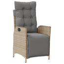 vidaXL 2 db vegyes bézs polyrattan dönthető kerti szék lábtartóval