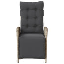 vidaXL 2 db világosszürke polyrattan dönthető kerti szék lábtartóval