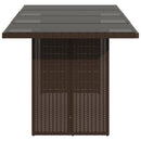 vidaXL barna polyrattan üveglapos kerti asztal 190 x 80 x 74 cm