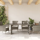 vidaXL szürke polyrattan üveglapos kerti asztal 190x80x74 cm
