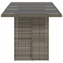 vidaXL szürke polyrattan üveglapos kerti asztal 190x80x74 cm
