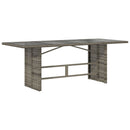 vidaXL szürke polyrattan üveglapos kerti asztal 190x80x74 cm