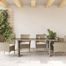 vidaXL szürke polyrattan üveglapos kerti asztal 190x80x74 cm