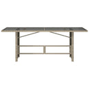 vidaXL szürke polyrattan üveglapos kerti asztal 190x80x74 cm