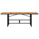 vidaXL fekete polyrattan akácfa lapos kerti asztal 190 x 80 x 74 cm