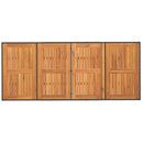 vidaXL fekete polyrattan akácfa lapos kerti asztal 190 x 80 x 74 cm