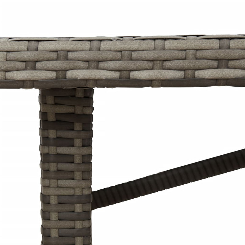 vidaXL szürke polyrattan akácfa lapos kerti asztal 190 x 80 x 74 cm