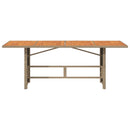 vidaXL bézs polyrattan akácfa lapos kerti asztal 190 x 80 x 74 cm