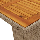vidaXL bézs polyrattan akácfa lapos kerti asztal 190 x 80 x 74 cm