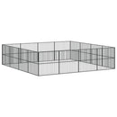vidaXL 16 paneles fekete porszórt acél kutyajáróka