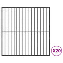 vidaXL 20 paneles fekete porszórt acél kutyajáróka