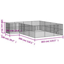 vidaXL 16 paneles fekete porszórt acél kutyajáróka