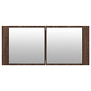 vidaXL barna tölgyszínű LED-es tükrös fürdőszobaszekrény 100x12x45cm